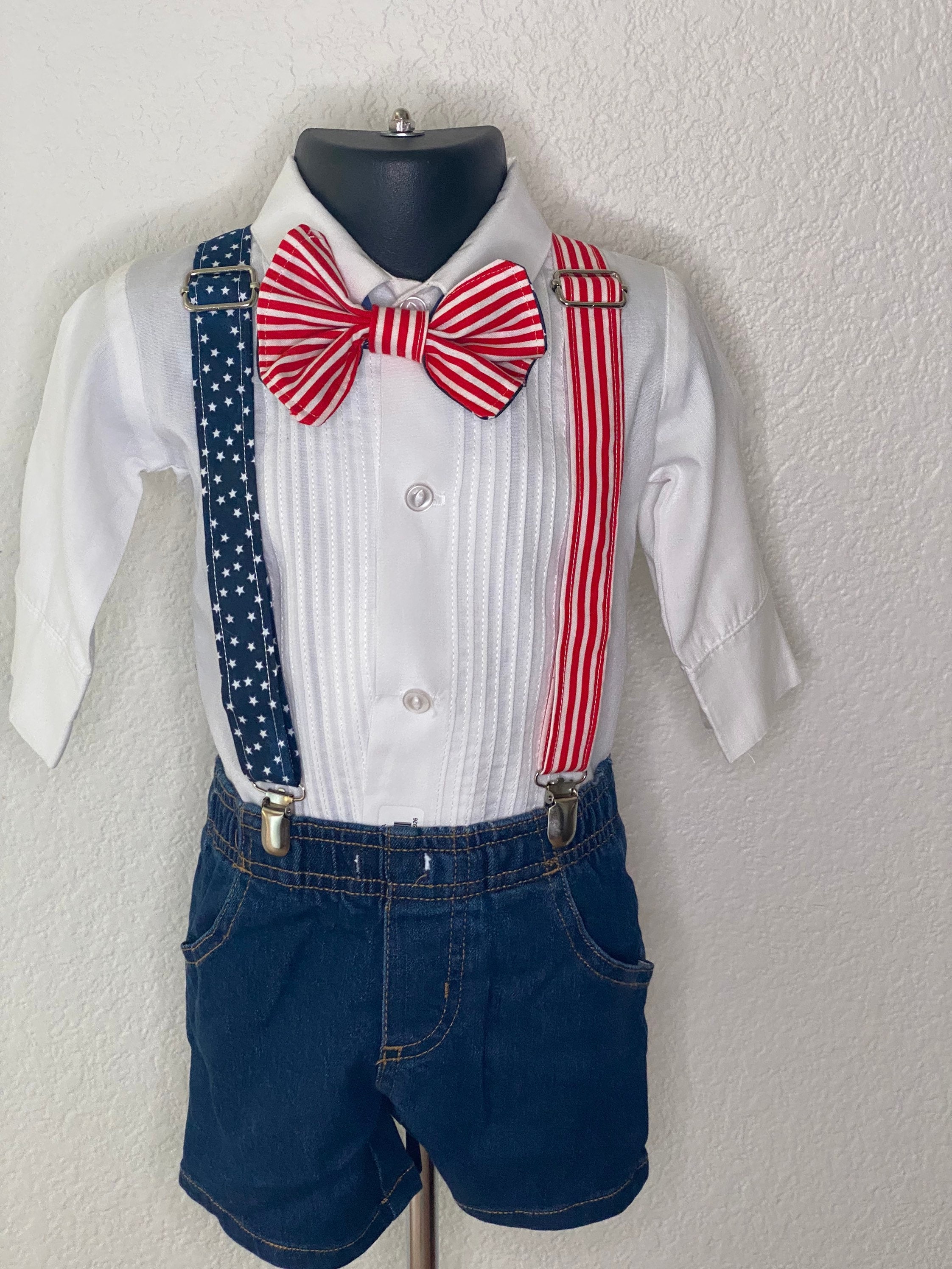 Adults Red Skinny Suspender Bowtie Matching Set / Wedding Photoshoot