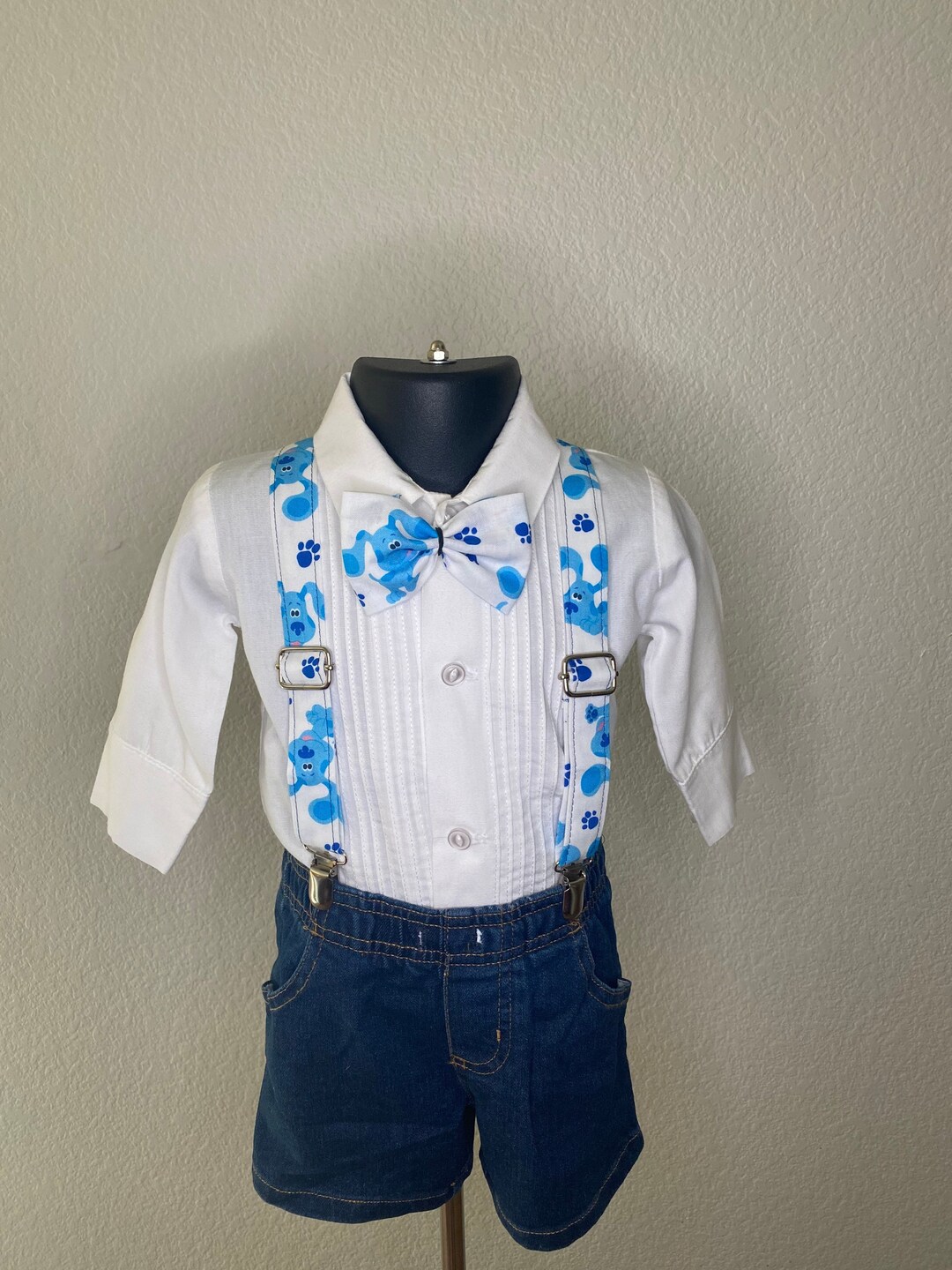 Blues Clue Suspenders and Bow Tie / Infant Toddler Child Teen Blues Clue Suspenders and Bow Tie / Infant Toddler Child Teen