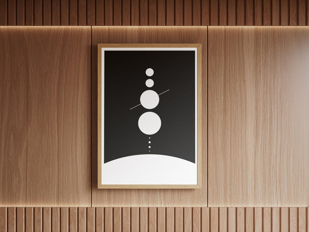 Solar System Poster | Minimalist 8 Planets & Sun to Scale | Astronomy ...