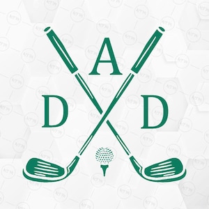 Papa Golf SVG, Golf Club Crossed SVG, Vatertag Golf Cut-Datei für Cricut, digitaler Download