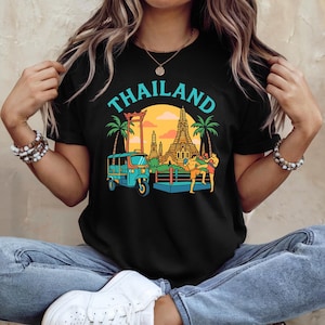 Thailand Shirt Unisex Garment-Dyed T-shirt, Bangkok Tee, Thai Travel Clothes, Southeast Asia Top, Vacation Apparel