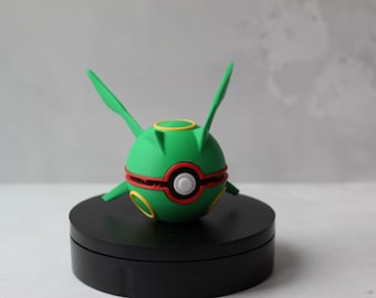Réplica de Pokébola impresa en 3D inspirada en Rayquaza: coleccionable para gamers