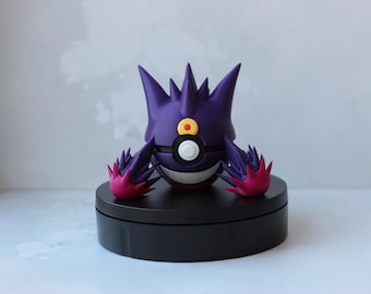 Mega Gengar Creature Inspired Pokéball-Handmade 3D Printed Fan Art-Spooky Collector Display-Unique Anime Gift