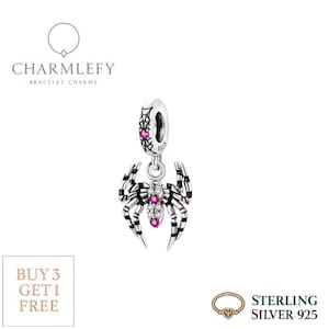 Spinne baumeln Armband Charm | Silber 925 Armband Charms | Passend für Pandora Armbänder | Kaufe 3 Charms und erhalte 60% RABATT