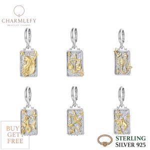 Berloques do Zodíaco Virgem Libra Escorpião | Berloques de Pulseira em Prata 925 | Serve para Pulseiras Pandora | Berloques de Pulseira para Presente | Compre 3 Berloques e Ganhe 60% de Desconto