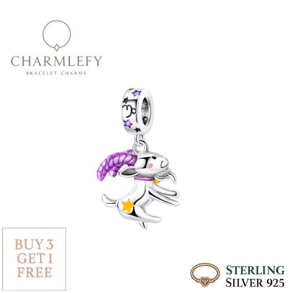 Capricorn Zodiac Sign Bracelet Charm Fits Pandora Bracelets
