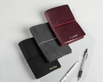 Funda de cuero personalizada para cuaderno de viaje, funda recargable para agenda A6, A5, B6 y B5, regalo de agradecimiento para empleados.