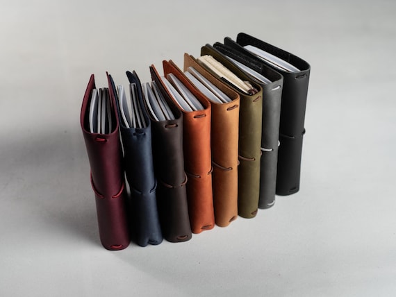 Leather Journal Cover Personalized, Travelers Notebook Cover, Custom Refillable Planner Cover A6 A5 A4 B6 B5, Employee Gift, Coworker Gift