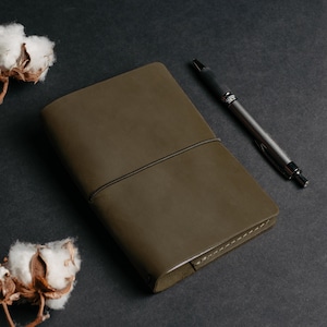 Real Leather Notebook Cover, Custom Refillable Planner Cover A6 A5 A4 B6 B5, Personalized Employee | Coworker Gift, Writing Journal Cover immagine 8