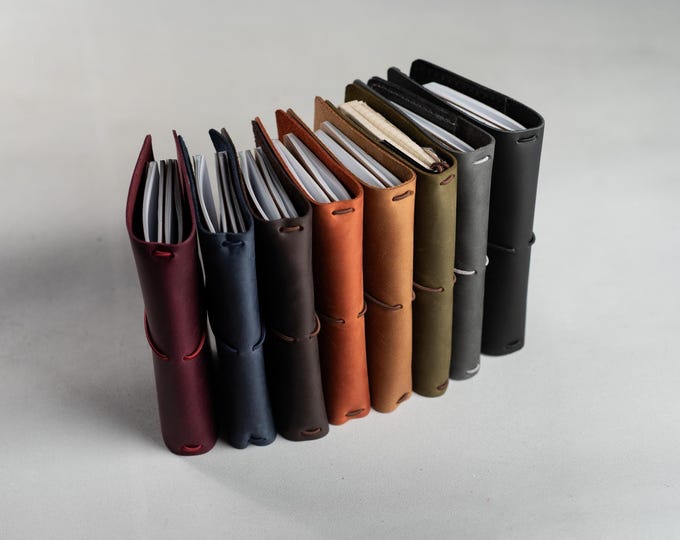 Leather Journal Cover Personalized, Travelers Notebook Cover, Custom Refillable Planner Cover A6 A5 A4 B6 B5, Employee Gift, Coworker Gift