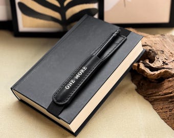 Leather Pen Loop Band, Single Pen Pouch, Book Accessories, Elastic Bookmark for Journal, Notebook Pen Sleeve, Book Lover Gift