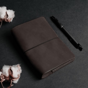 Real Leather Notebook Cover, Custom Refillable Planner Cover A6 A5 A4 B6 B5, Personalized Employee | Coworker Gift, Writing Journal Cover immagine 10