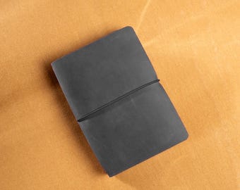 Real Leather Refillable Journal Cover A6 B5, A5 Notebook Cover, B6 Planner Cover, Custom Gift for Boss, Dad Retirement Gift