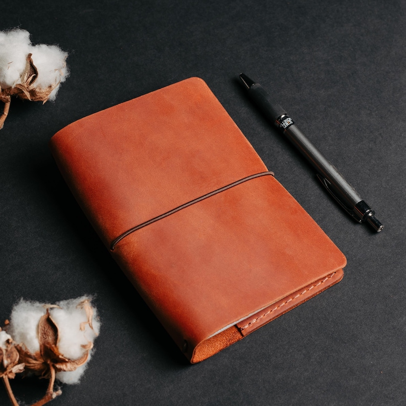 Real Leather Notebook Cover, Custom Refillable Planner Cover A6 A5 A4 B6 B5, Personalized Employee | Coworker Gift, Writing Journal Cover immagine 11