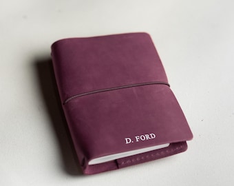 Funda de agenda recargable, funda de cuero para diario A6, A5, A4, B6, B5, funda personalizada para cuaderno de viaje, regalo personalizado para empleados en vacaciones.