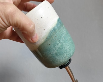 Ceramic Olive Oil Dispenser 350 ml| Green Pourer | Unique Table Cruet for Oil or Vinegar | Stylish Kitchen Decor
