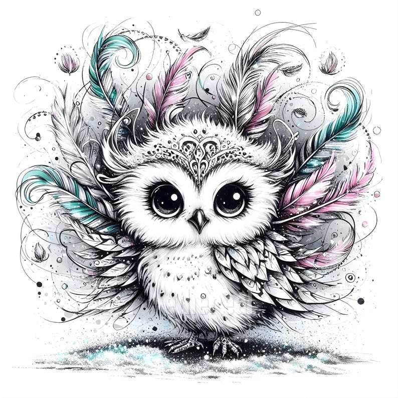 Watercolor Owl Clipart, Owls Clip Art, Woodland Bird Illustration ...