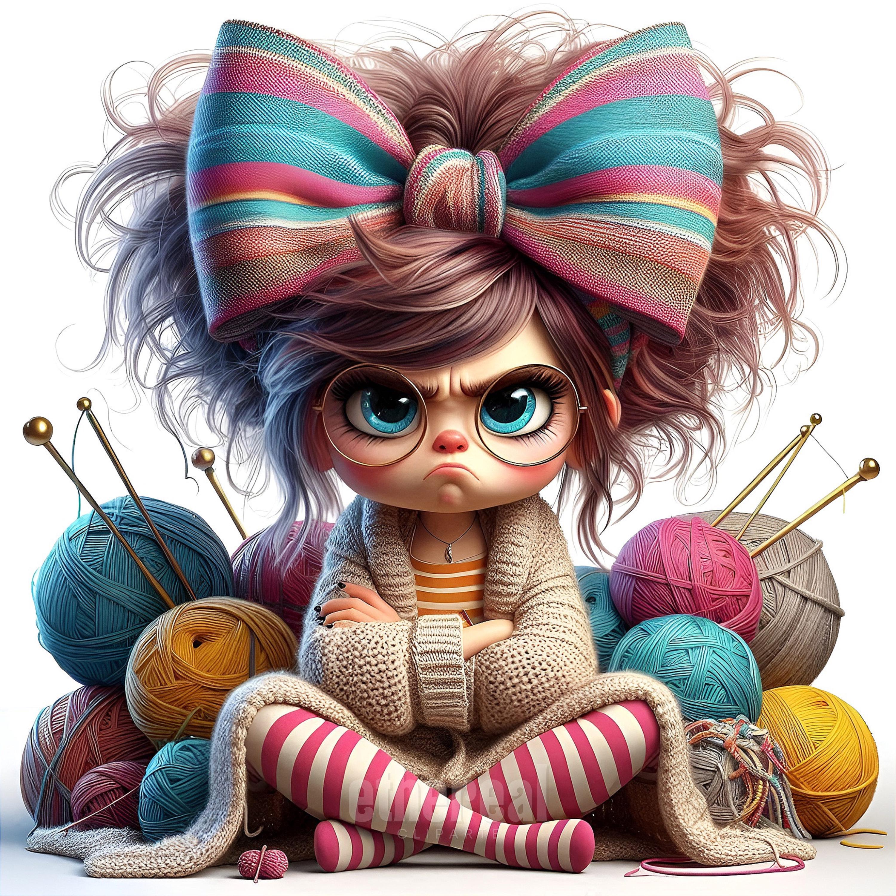 Quirky Girl Clipart, Digital Sticker, Moody Clip Art, Planners ...
