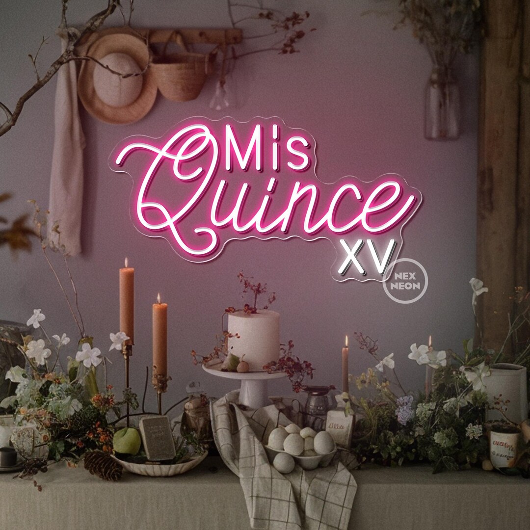Custom Mis Quince XV LED Neon Sign, 15th Birthday Party Decor - Etsy
