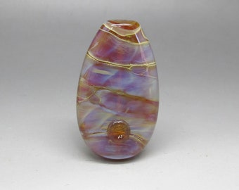 Sunset Pink - Silver Glass focal bead