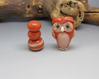 Owl -  Lampwork Bead