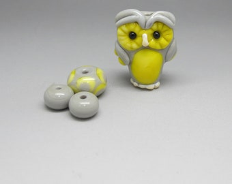 Owl -  Lampwork Bead