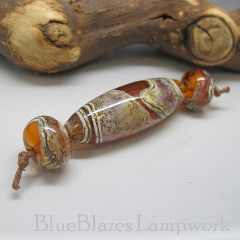 Amber Trio Lampwork Bead Set
