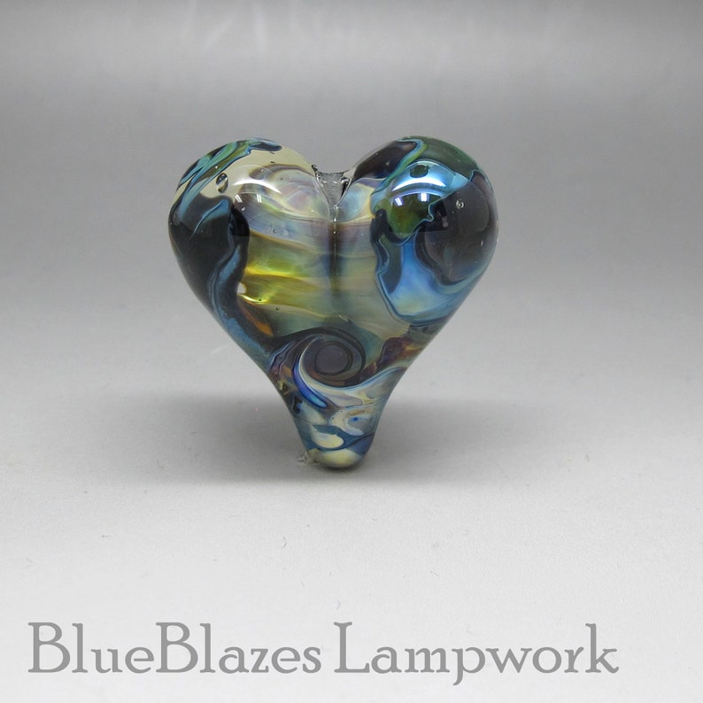 Lampwork Heart Focal Bead Hidden Heart