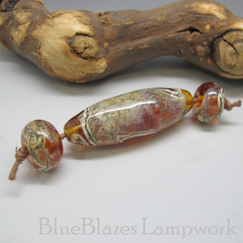 Amber Trio Lampwork Bead Set