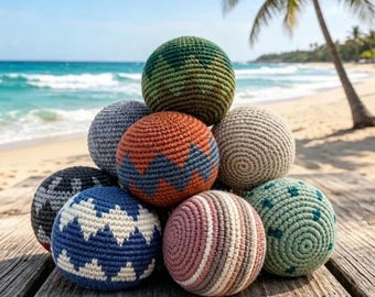 Crocheted Hacky Sack Footbag, Hand Knit Kick Balls, Juggling Ball, FidgetToy, Outdoor Play Toy For Kids, Summer Camp Party Favor R-13052607