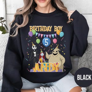 Personalized Nightmare Before Christmas Birthday Sweatshirt, Jack Skellington 5th Birthday Andy Sweatshirt, Disney Halloween Shirt JCPB06-2 bild 15