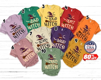 Personalized Witch Group Shirts, Custom Halloween Matching Witch, Witch Costume, Teacher Matching Shirt,Nurse Group Shirt,Witch Squad TKZE20