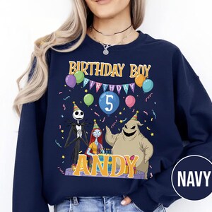 Personalized Nightmare Before Christmas Birthday Sweatshirt, Jack Skellington 5th Birthday Andy Sweatshirt, Disney Halloween Shirt JCPB06-2 bild 14