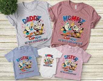 Cuphead Birthday Family Shirt, Cuphead Party Birthday, Cuphead Matching Family Shirt, Cuphead Birthday, Cuphead Matching Shirt E-06092233