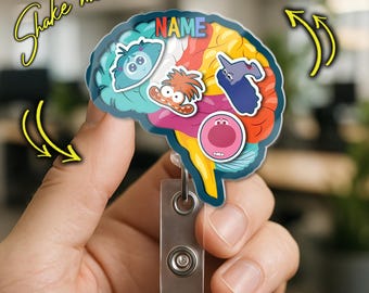 Inside Out Shaker Badge Reel, Retractable ID Badge Holder, Disney Trip, Disneyland Magic Castle, Retractable ID Badge Holder G5SL09-02