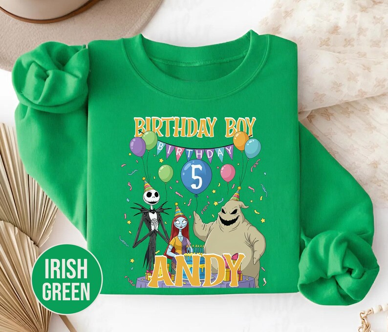Personalized Nightmare Before Christmas Birthday Sweatshirt, Jack Skellington 5th Birthday Andy Sweatshirt, Disney Halloween Shirt JCPB06-2 bild 4