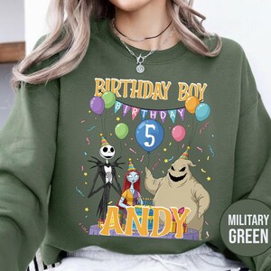 Personalized Nightmare Before Christmas Birthday Sweatshirt, Jack Skellington 5th Birthday Andy Sweatshirt, Disney Halloween Shirt JCPB06-2 bild 11