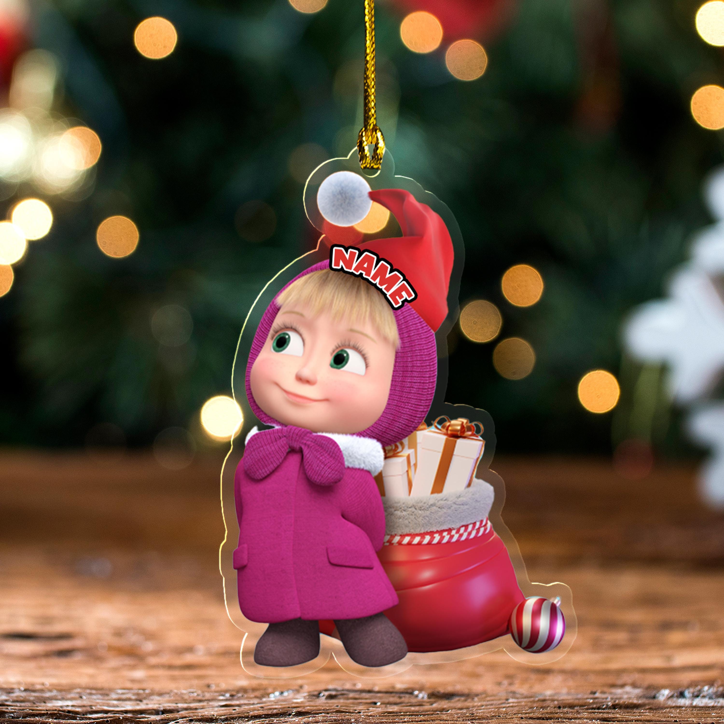 Discover Personalized Masha And The Bear Ornament, Personalized Masha Bear Gifts
