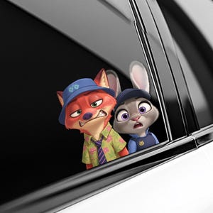 Zootopia Peeker Sticker, Judy and Nick Sticker, Disney Zootopia Sticker, Disneyland sticker, Disney stickers, Disneyland waterproof D2HW37
