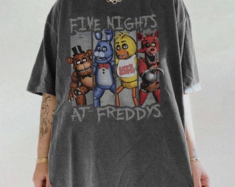 Five Nights at Freddys Vintage Shirt, Gifts For FNAF Fan Lovers, Gamer Gifts Tee C1NU13