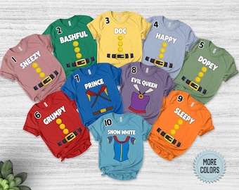 7 Dwarf Adult/Kids/Toddler Group Shirt,7 Dwarf Costume Group Shirt, 7 Dwarf Shirt,Cosplay Costume Seven Dwarf ,Group Halloween BXJE15