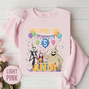 Personalized Nightmare Before Christmas Birthday Sweatshirt, Jack Skellington 5th Birthday Andy Sweatshirt, Disney Halloween Shirt JCPB06-2 bild 2