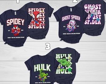 Spidey and His Amazing Friends Shirts, Ghost Spider Shirt, Avengers Family Matching Shirts, Spiderman Shirt, Avengers Superhero Shirt NGYQ02