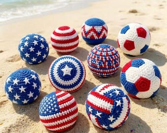 Handmade Crochet Hacky Sack, Cotton Footbag, Sensory Fidget Toy, Outdoor Play Ball R-13052636