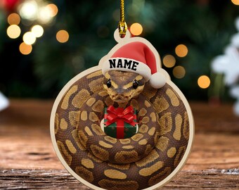 Personalized Ball Python Ornament 2025,Snake Christmas Ornament, Reptile Lover Gift, Exotic Pet Ornament, Snake Owner Holiday Decor G5PS04-1