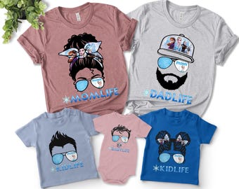 Frozen Custom Momlife Dadlife Kidlife Shirt, Frozen Birthday Tee, Frozen Family Tee, Elsa Birthday Tee, Frozen Birthday Party Tee E-01082215