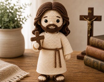 Crochet Jesus Doll , Christian Easter Gift, Handmade Amigurumi Jesus Plush, Religious Home Decor, Faith Gift,Handmade Jesus Doll G4J442