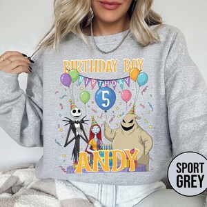Personalized Nightmare Before Christmas Birthday Sweatshirt, Jack Skellington 5th Birthday Andy Sweatshirt, Disney Halloween Shirt JCPB06-2 bild 10