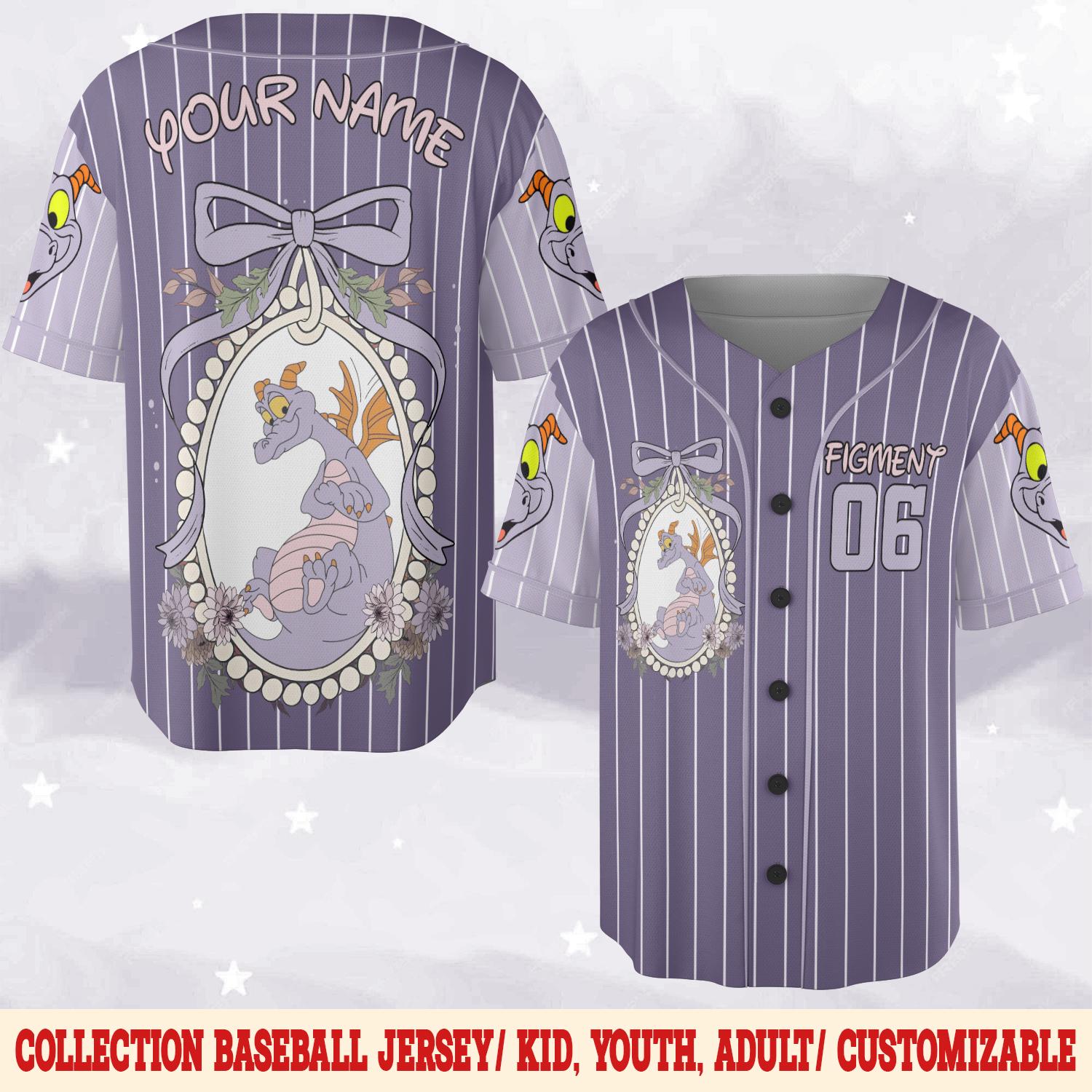Discover Custom Disney Figment Little Spark Baseball Jersey, Kids, Youth, Adult Disney Baseball Jersey Sports Shirt, Cute Gifts For Fan Disney
