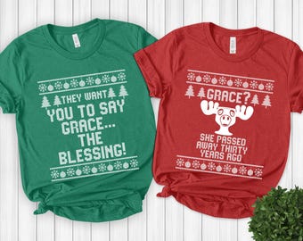 Christmas Vacation Grace And Blessing Shirt, Couple Christmas Shirts, National Lampoons, Funny Christmas Shirts, Matching Christmas BXKW30